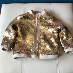 Girls Gold Sequin Jacket